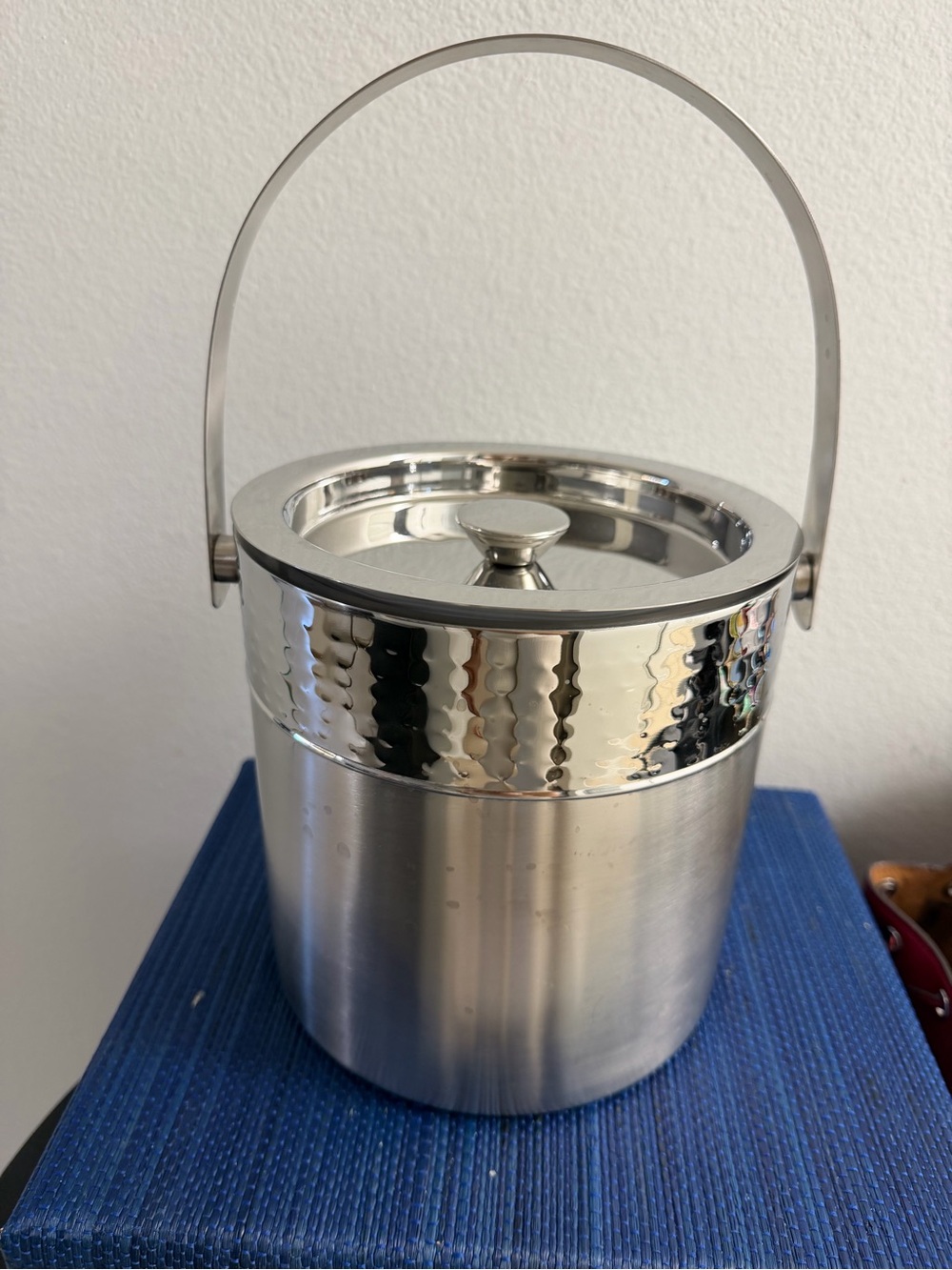 Stainless Steel Ice Bucket with Handle - Silver